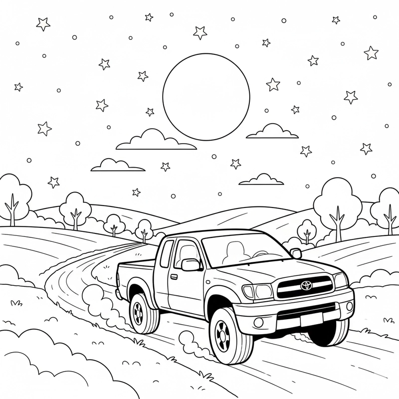 Mẫu tranh tô màu xe Toyota chất lượng