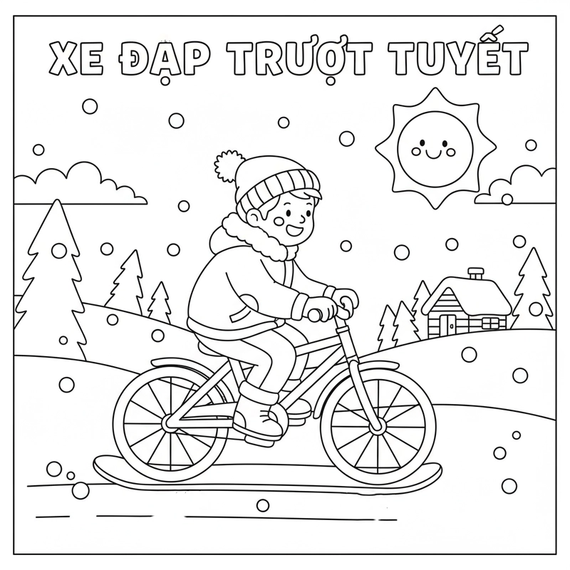 Mẫu tranh tô màu xe đạp