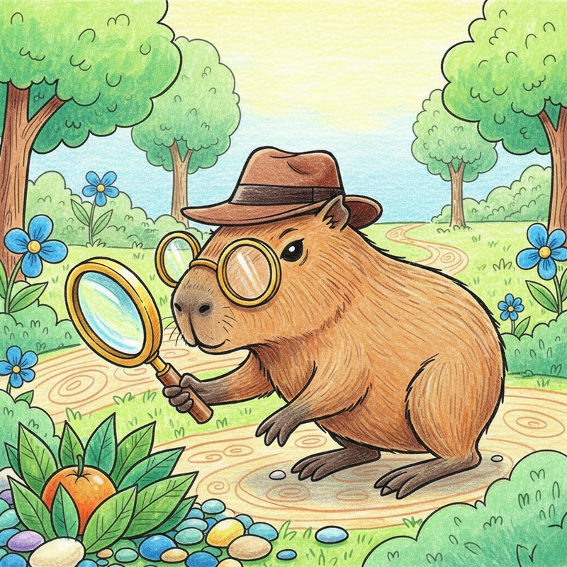 Mẫu tranh vẽ Capybara thân thiện cho bé