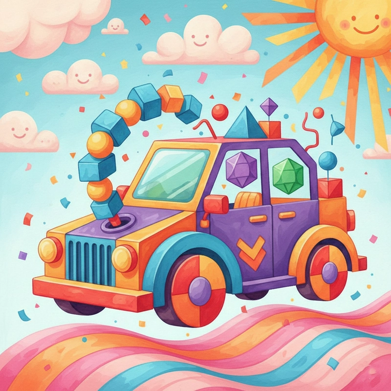 Mẫu tranh vẽ chiếc ô tô mơ ước dễ thực hiện