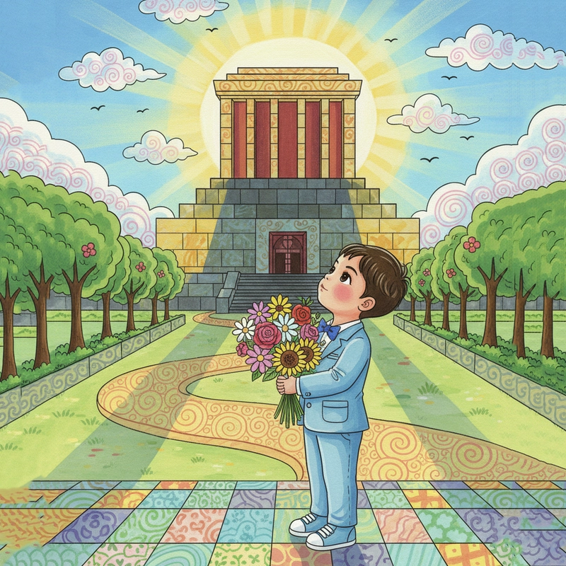 Mẫu vẽ Lăng Bác phù hợp lớp nhỏ