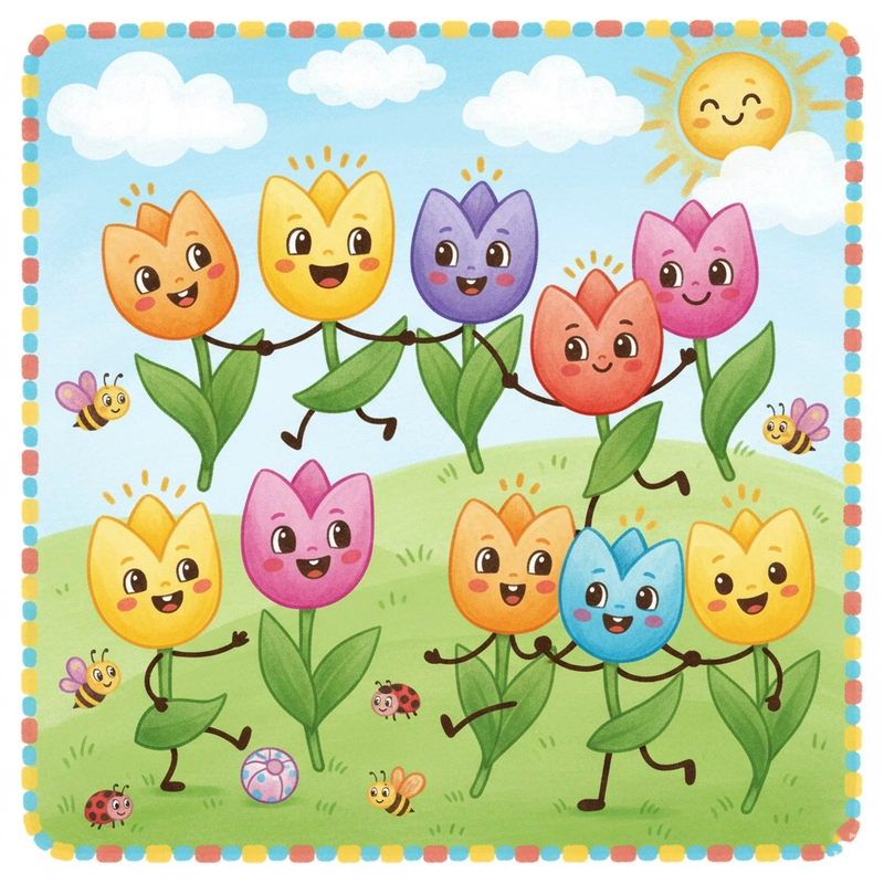 Mẫu vườn tulip nhiều sắc màu