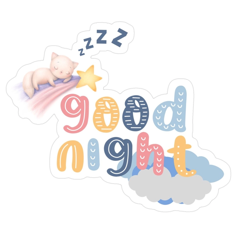 Ngủ ngon sticker đơn giản
