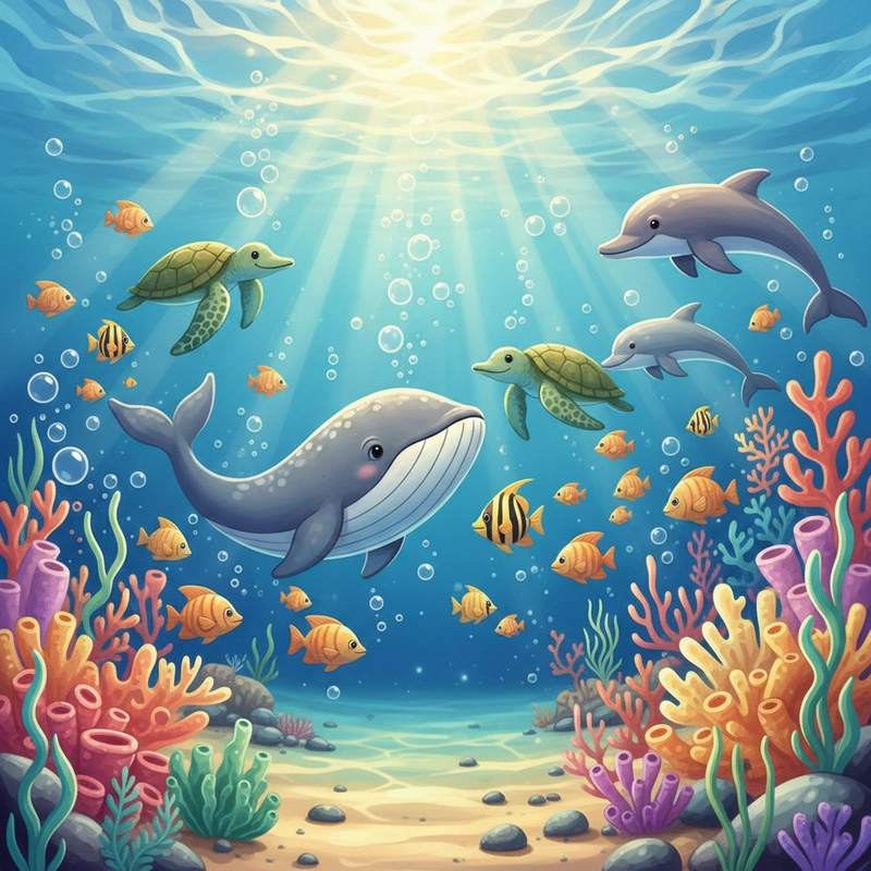 Phác thảo cảnh quan biển sạch không rác thải