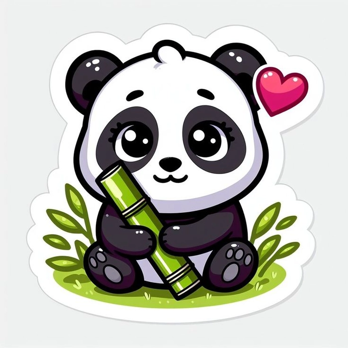 Sticker gấu trúc bựa biểu cảm