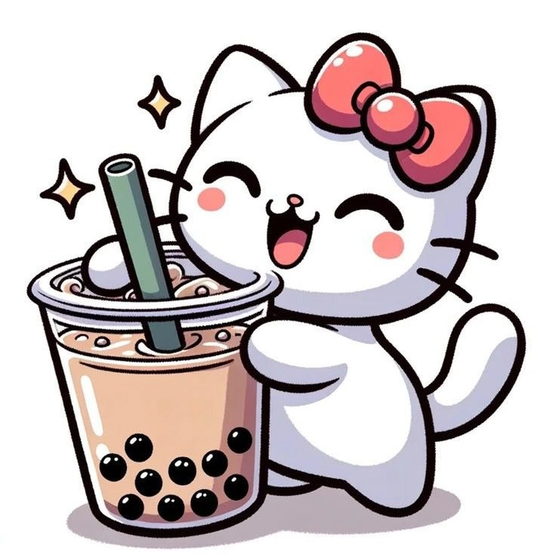 Sticker ly trà sữa nhỏ xinh