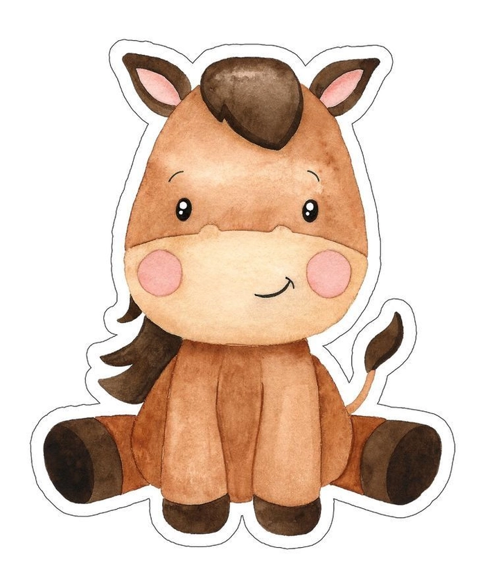 Sticker ngựa hoạt hình dễ thương