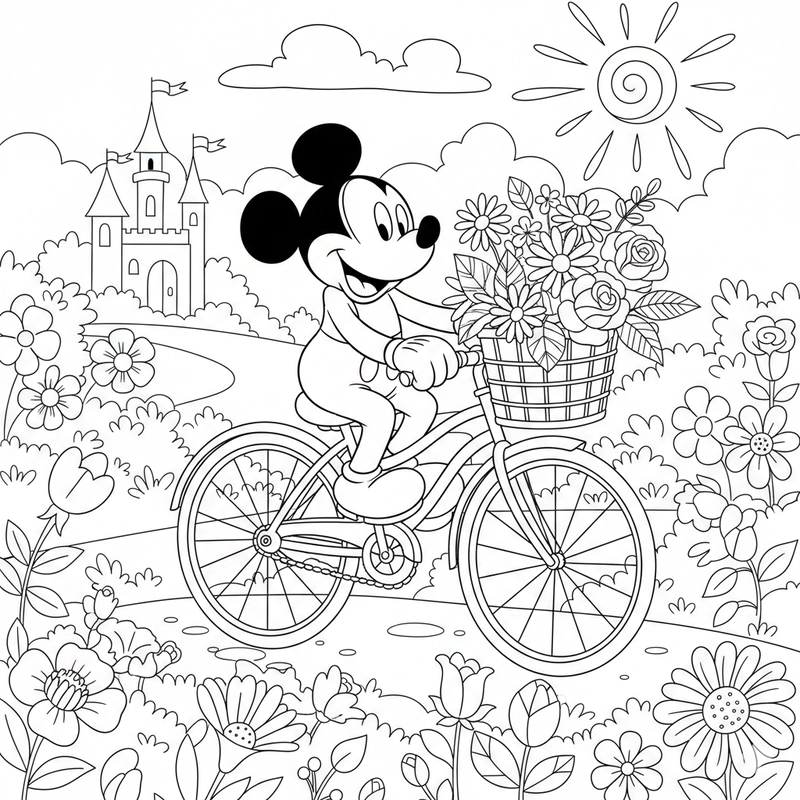 Tải nhanh mẫu tô màu Chuột Mickey cho bé