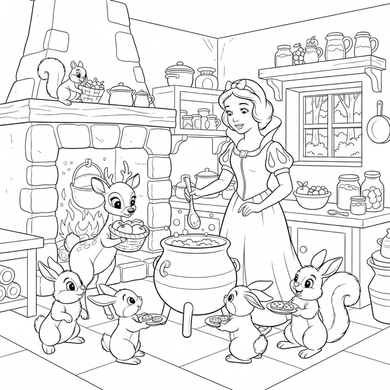 Tô màu Bạch Tuyết cổ tích