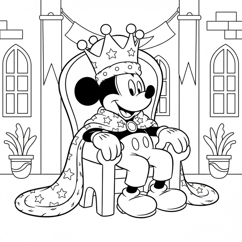 Tô màu Chuột Mickey phong cách hoạt hình Disney