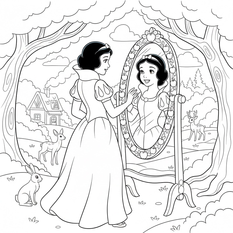 Tô màu Công chúa Bạch Tuyết nhanh