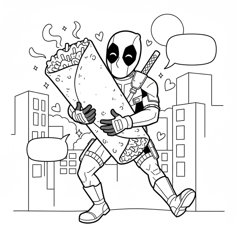 Tô màu Deadpool độc đáo