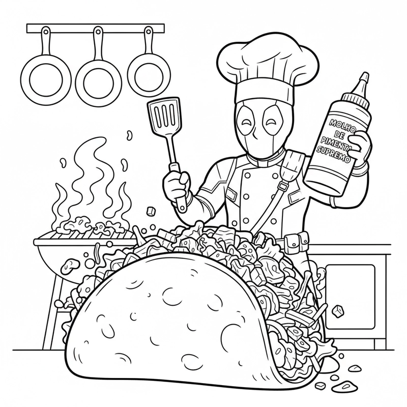 Tô màu Deadpool nổi bật