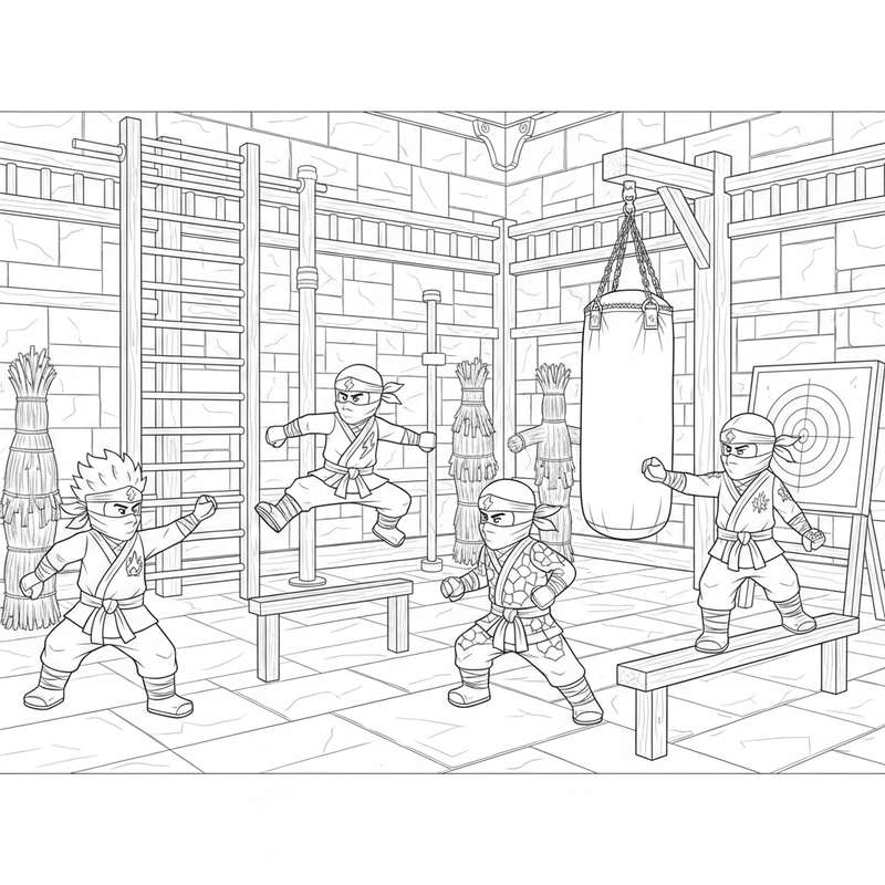 Tô màu Ninjago đơn giản dễ in