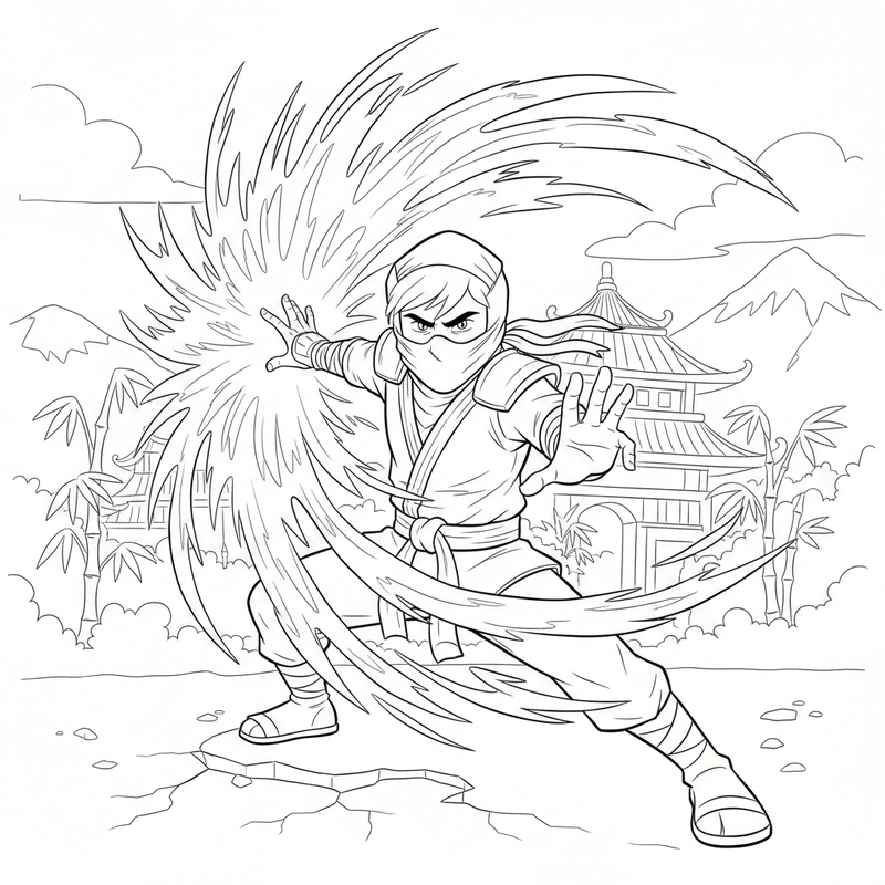 Tô màu Ninjago mang phong cách hành động