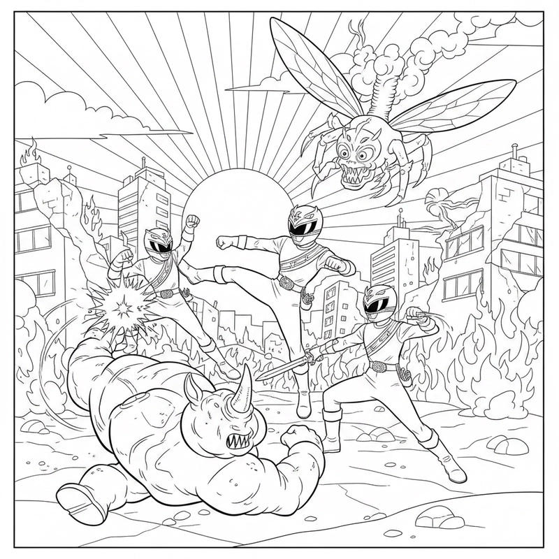 Tô màu Siêu Nhân Gao dũng mãnh cho bé