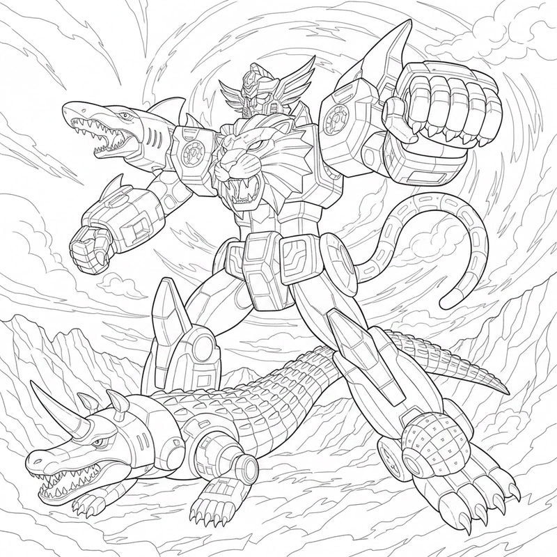 Tô màu Siêu Nhân Gao hành động đẹp mắt