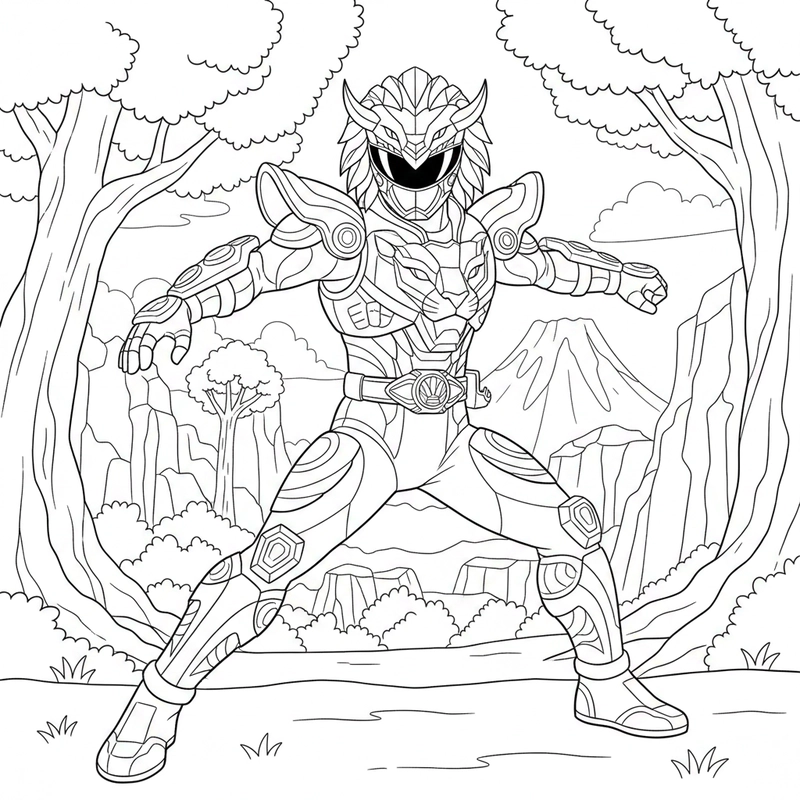 Tô màu Siêu Nhân Gao với đường nét nổi bật