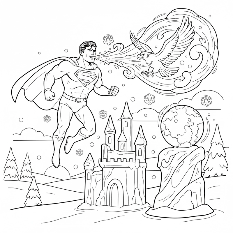 Tô màu Superman mạnh mẽ và dũng cảm