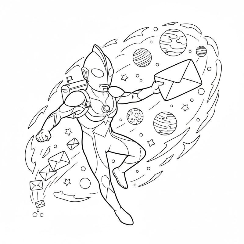 Tô màu Ultraman chiến đấu dũng cảm