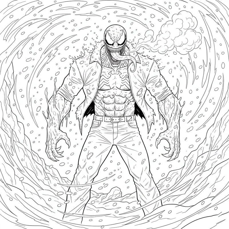 Tô màu Venom theo phong cách hoạt hình
