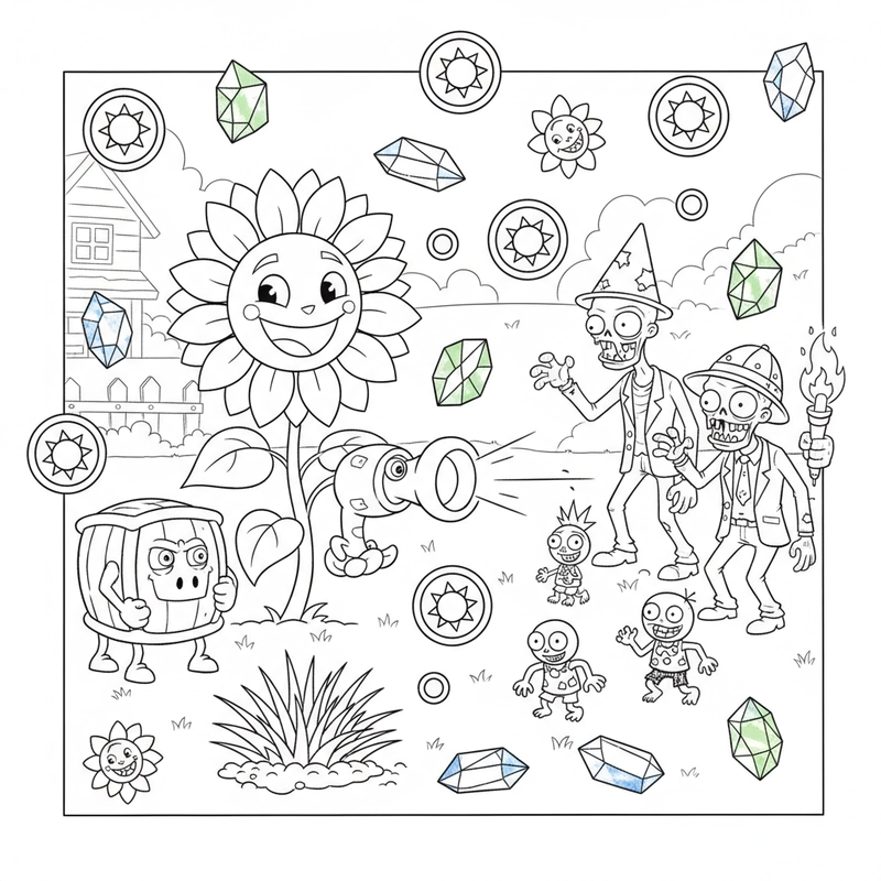 Tô màu Zombie 2 dễ thương