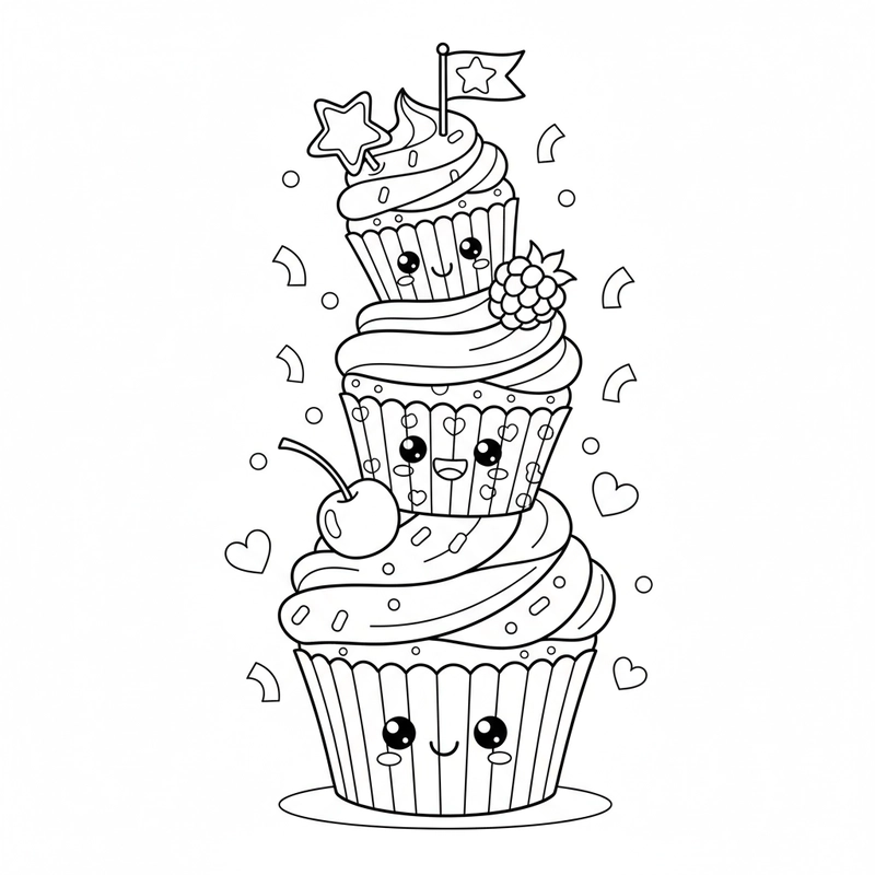 Tô màu bánh Cupcake ngọt ngào