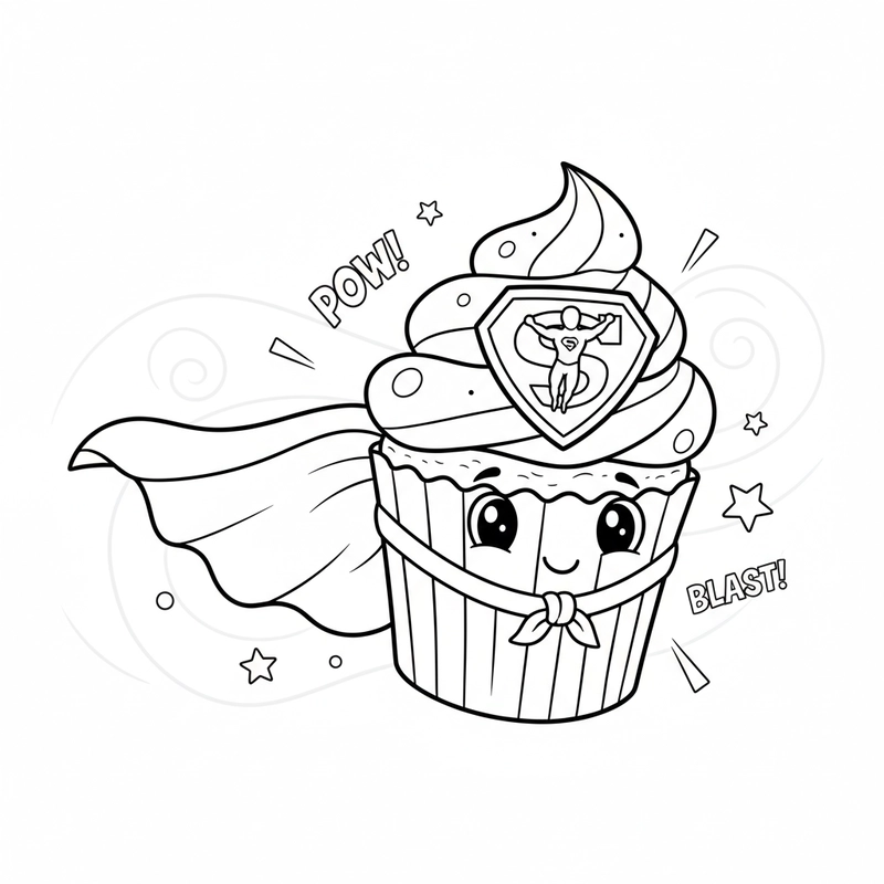 Tô màu bánh Cupcake vui nhộn