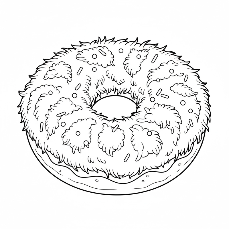 Tô màu bánh Donut cute cho bé