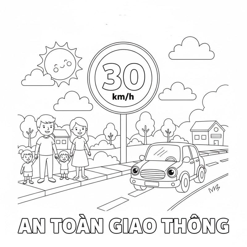 Tô màu biển báo và tín hiệu đèn