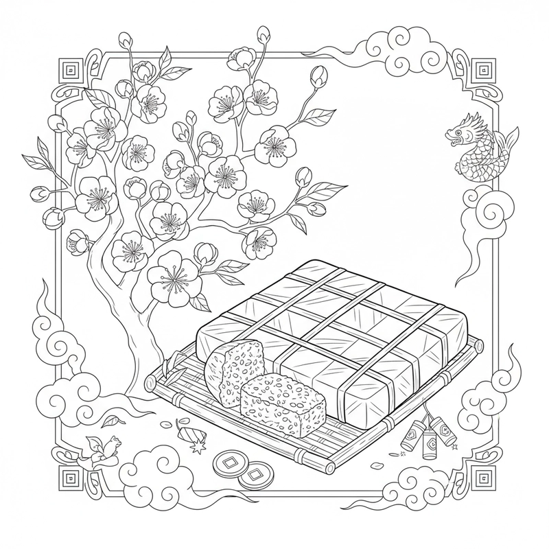 Tô màu bông mai vàng rực rỡ