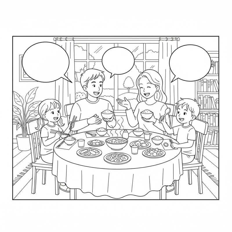 Tô màu bữa cơm đoàn viên của gia đình