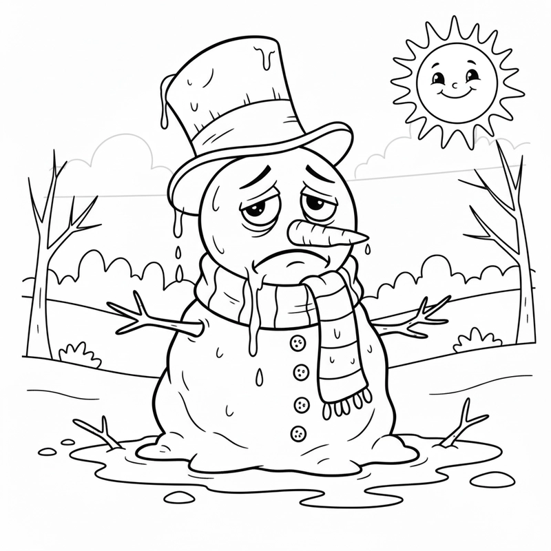 Tô màu bức tranh mùa đông đáng yêu