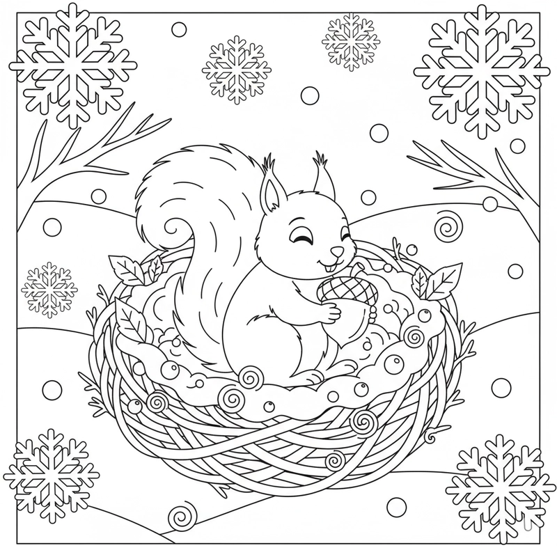 Tô màu bức tranh mùa đông ngộ nghĩnh