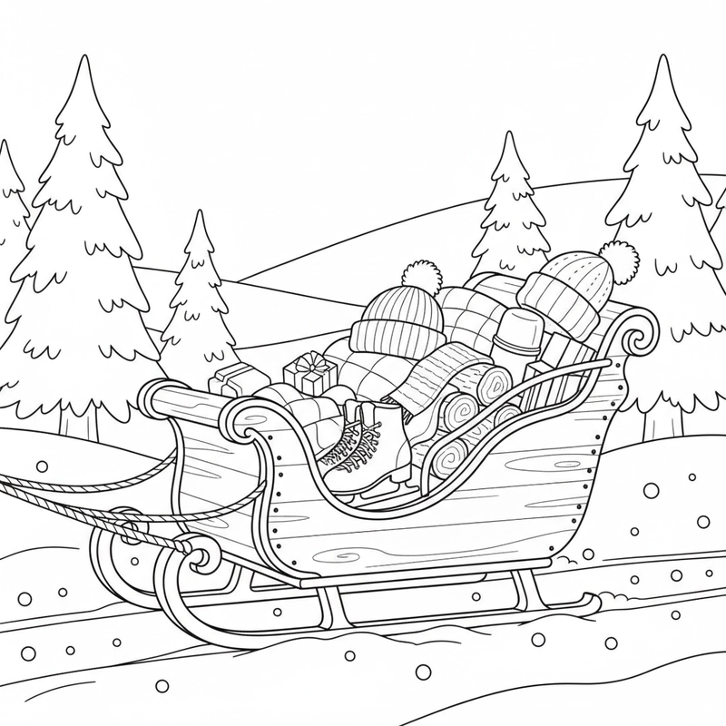 Tô màu bức tranh mùa đông xinh xắn