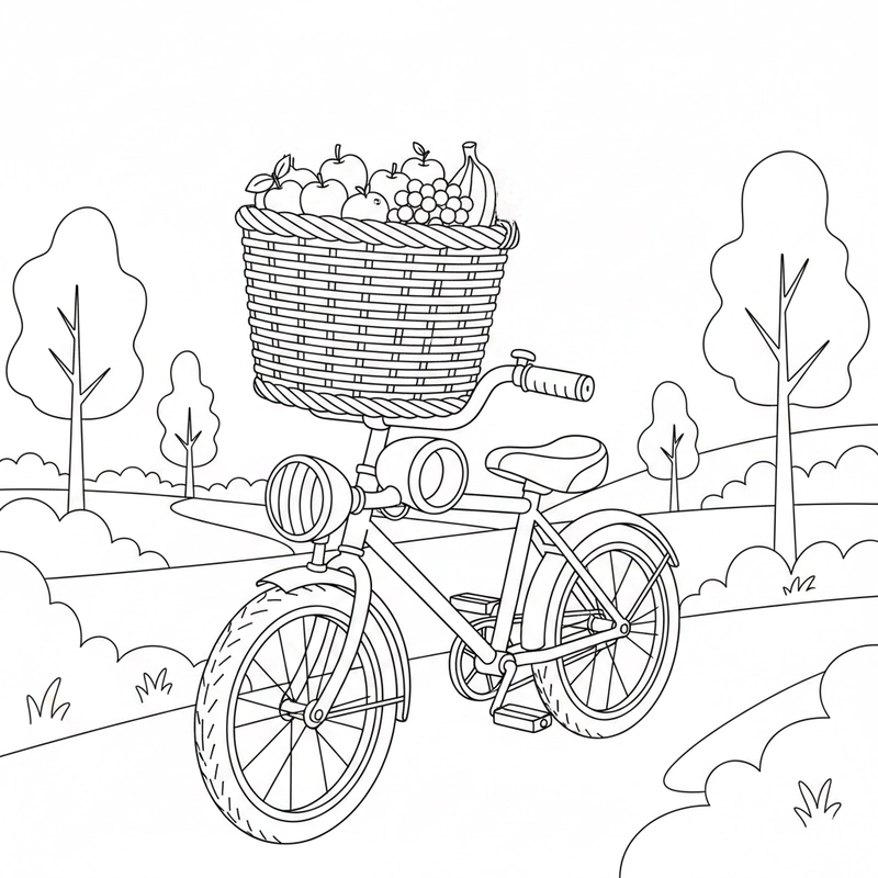 Tô màu cái giỏ xe kiểu dáng đẹp