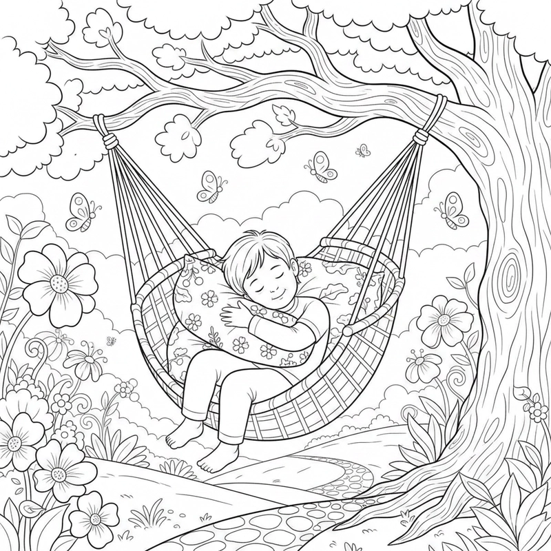 Tô màu cầu trượt xích đu dễ thương