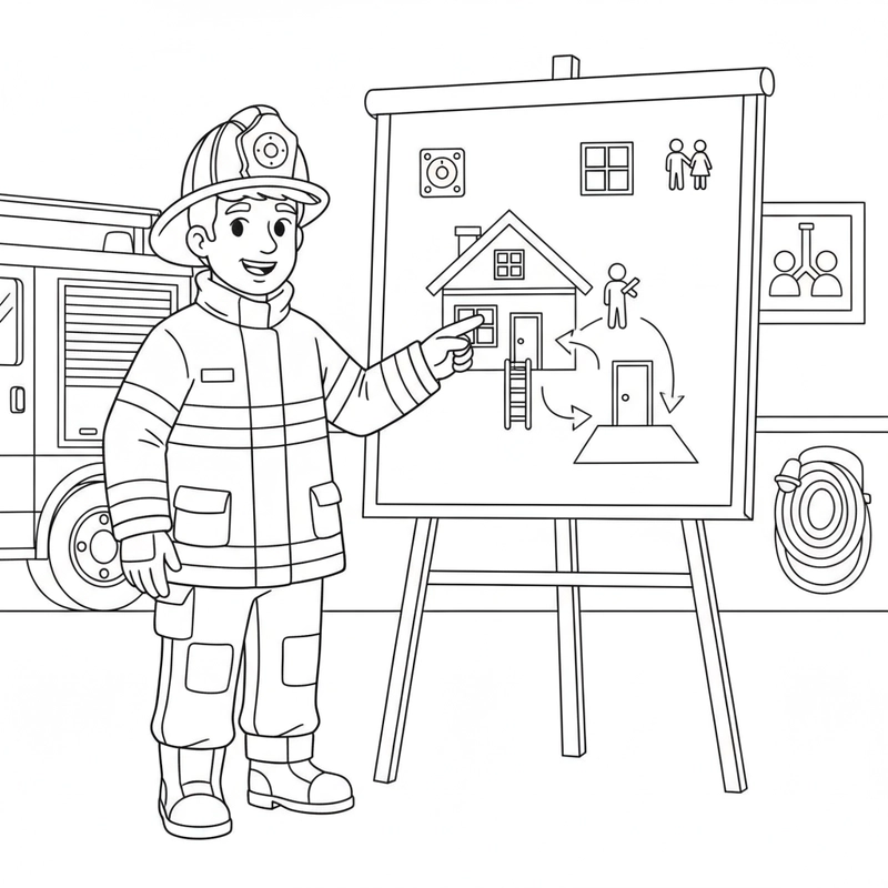 Tô màu chú lính cứu hỏa dễ tô