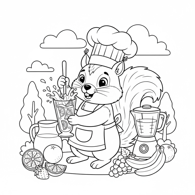 Tô màu con Sóc ngộ nghĩnh cho bé