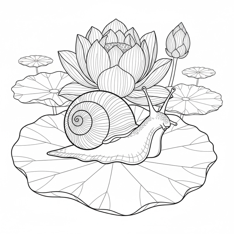 Tô màu con ốc bươu đơn giản