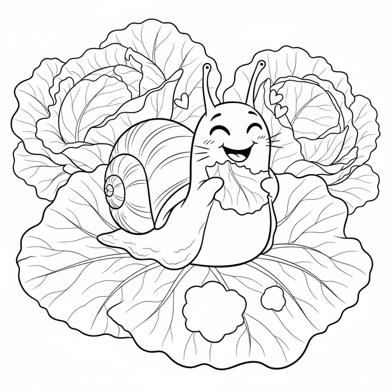 Tô màu con ốc cute