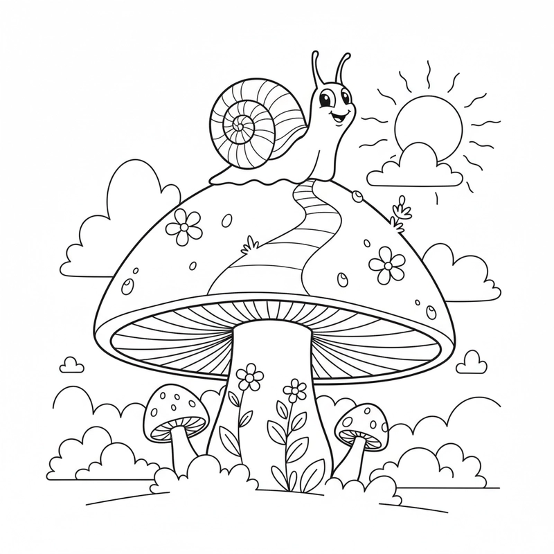 Tô màu con ốc sên dễ tô