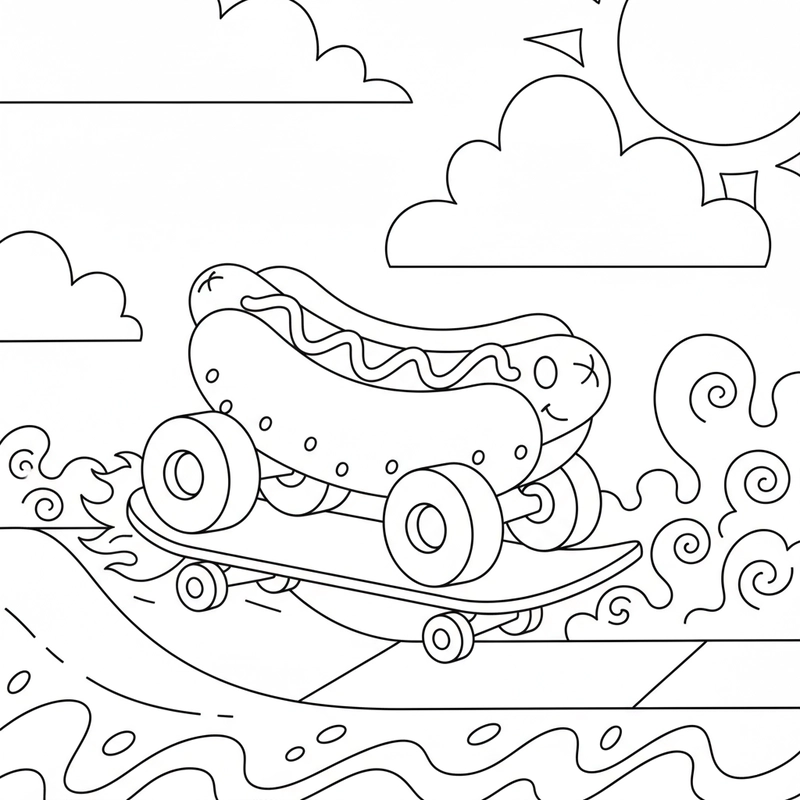 Tô màu đồ ăn dễ thương cho bé tập tô