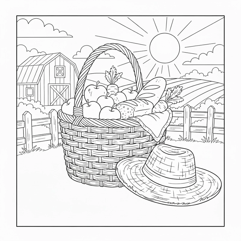 Tô màu hình cái giỏ cho bé luyện tay