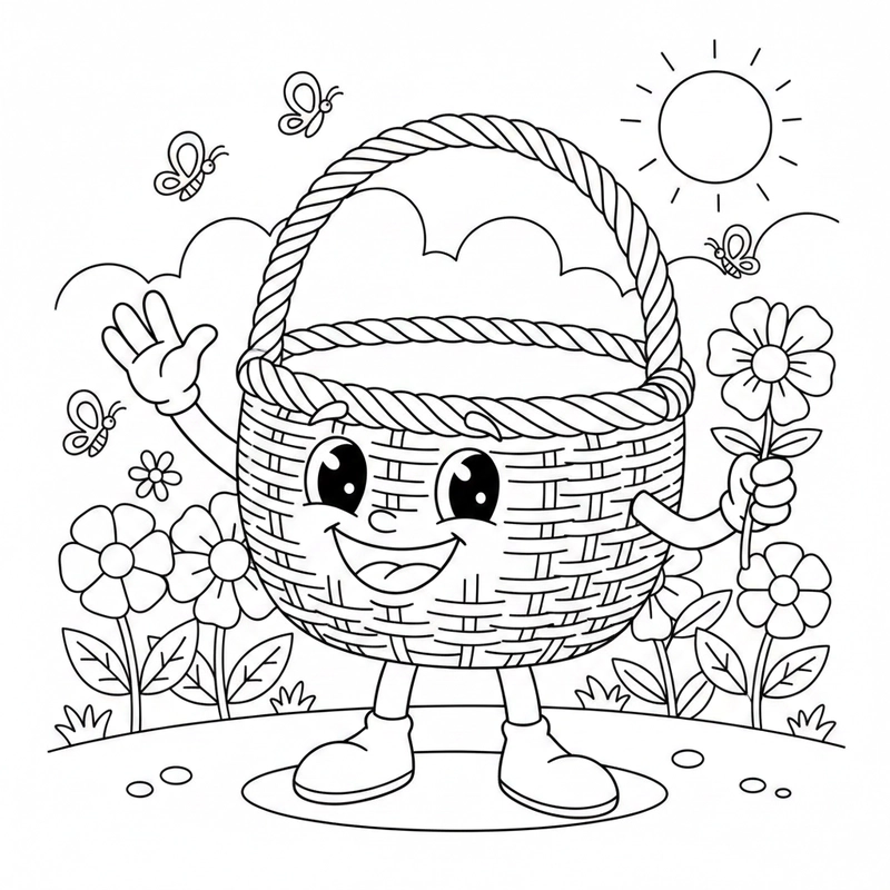 Tô màu hình vẽ cái giỏ sáng tạo