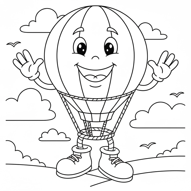 Tô màu khinh khí cầu dễ in