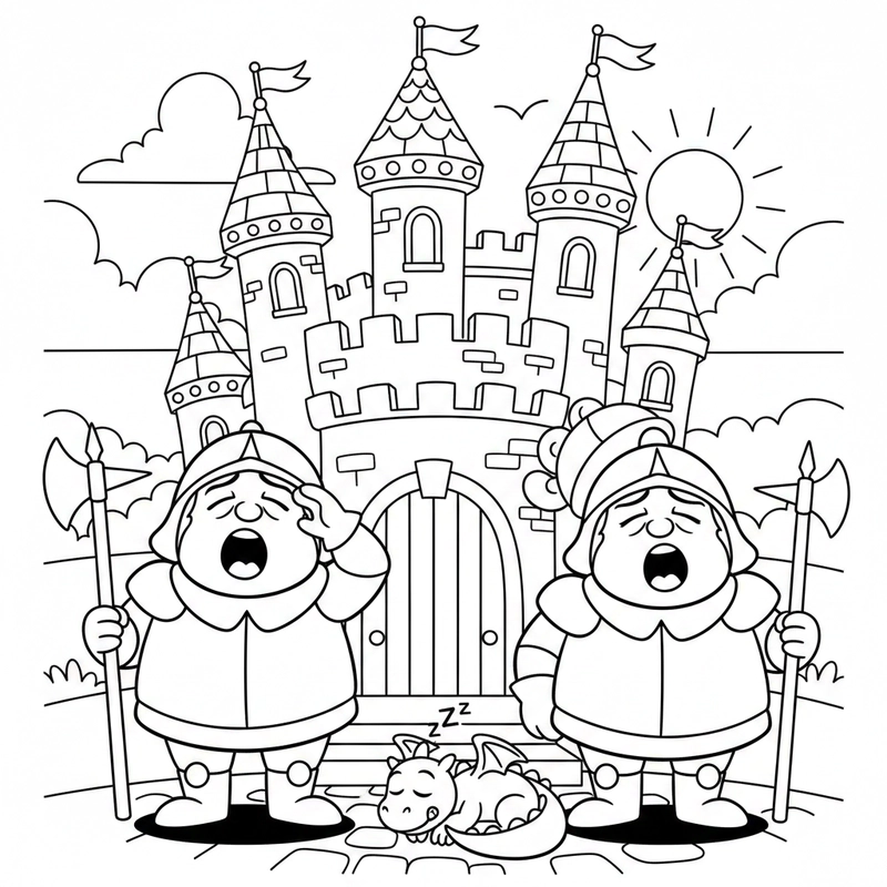 Tô màu lâu đài cổ tích dễ vẽ