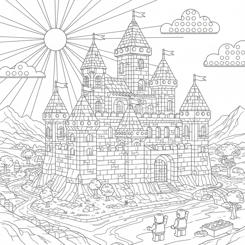 Tô màu lâu đài lộng lẫy dễ in