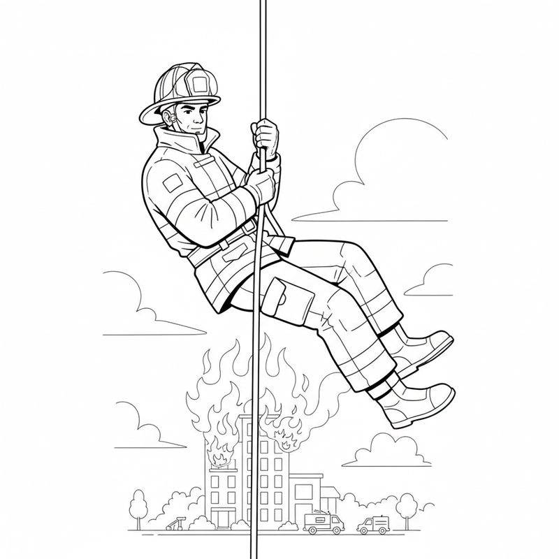 Tô màu lính cứu hỏa hành động