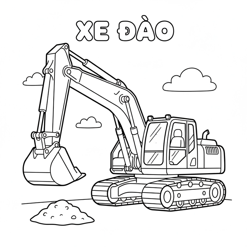 Tô màu máy xúc lớn